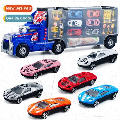 Children  car model portable tractor-trailer music cargo car
