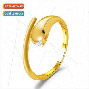 Fashion simple snake ring men women universal zirconia openi