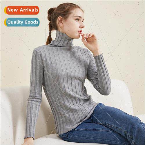 Autumn winter new big p stripes turtleneck bottoming shirt w
