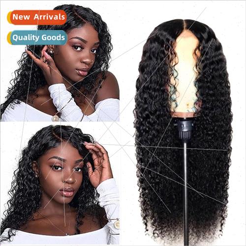 Wigs African Women Black Medium Long Curly Hair Hand Wrapped