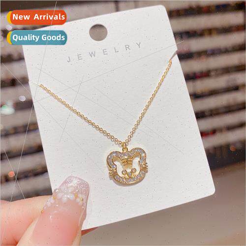 Diamond tiger cute tiger head necklace women ins2022 new nic