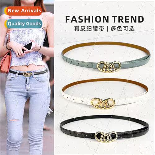 Women belt thin belt cowhide retro simple fashion decoration