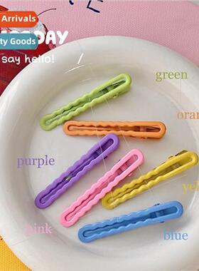 Ins wind candy color hair clip one word hairpin geometric si