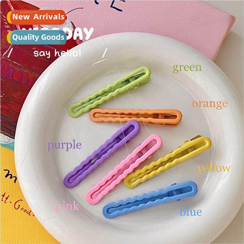 Ins wind candy color hair clip one word hairpin geometric si