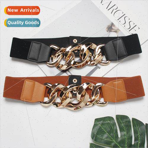 Europe black simple wild Korea elastic elastic waistband fem