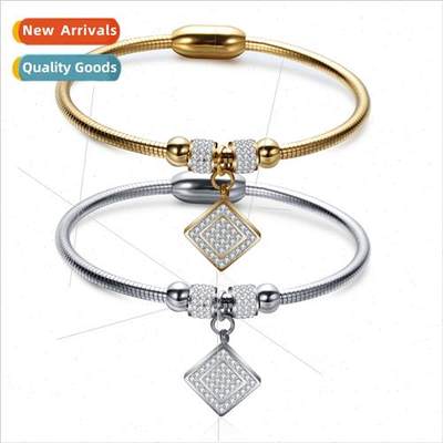 Europe ins female diamond encrusted square snake chain taniu