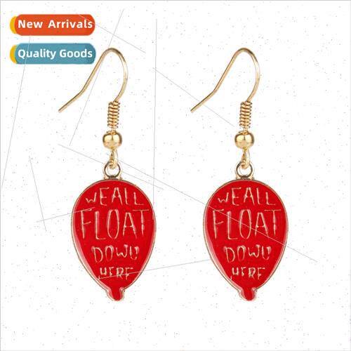 Fashion cartoon red balloon earrings accessories student Ms.