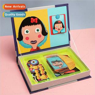 Children jigsaw puzzle toys diy magnetic puzzle board game b