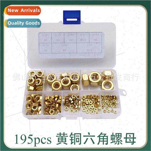 195pcs box Brass Hexagonal Nuts M2 2.5 3 4 5 6 8 10 Brass Sc