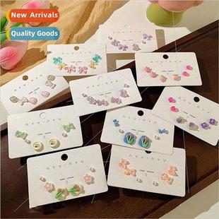 flower bow earrings lver sweet pearl fresh needle