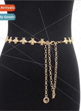 Summer new ladies belt casual decoration bee buckle metal ch