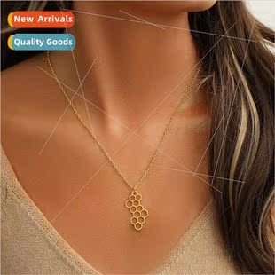 rows honeycomb hollow Fashion Europe vertical necklace
