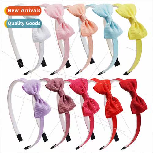 Europe children hair bands handmade bow pleated solid color