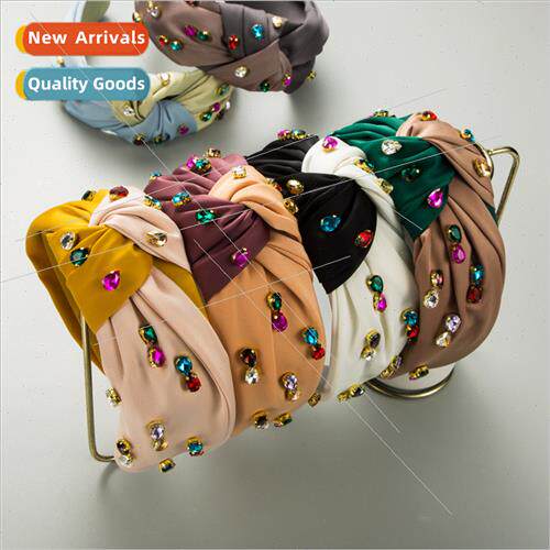New two-color colorful Korean hair bands female satin fabric