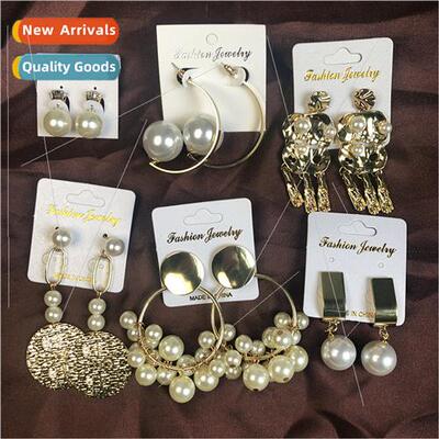 Europe gold pearl earrings female super fairy earrings cold
