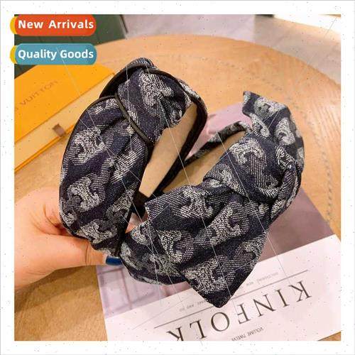 Korea Retro denim printing tie-dye splash ink wide  large bo