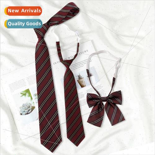 Red gold JK striped tie H  men women students lazy no h Japa