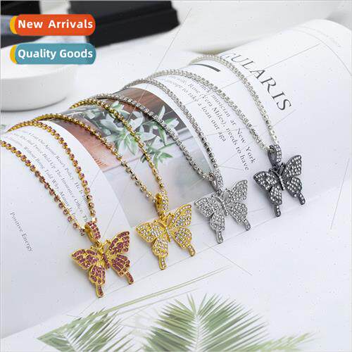 American vintage colorful butterfly necklace fashion hollow