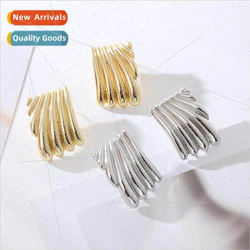Europe S925 silver pin geometric square alloy earrings femal