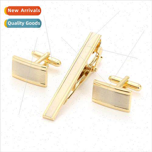 Cufflinks Tie Clip Set Three Brushed Europe Fashion Cufflink