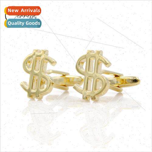 Classic fun fashion gold dollar sign shape cufflinks creativ