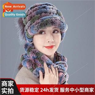New otter rabb hair hat female fall winter ear protection fu