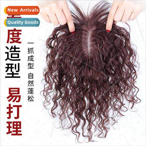 Top head hair patch fake bangs real hair wig piece female cu