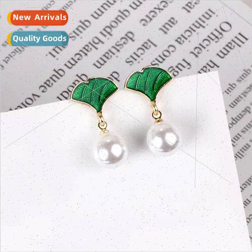 925 silver needle pearl earrings fan-shaped earrings retro g