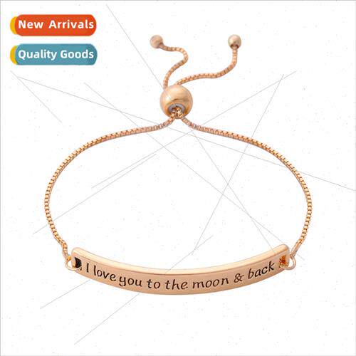Europe New Engraved Bracelet I Love You to Moon&Back Moon Ad