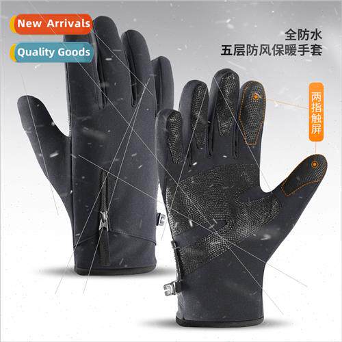Autumn winter  men women riding outdoor warm gloves can touc