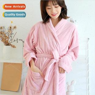 bathrobe thickened absorbent Winter women velvet men coral