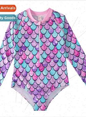 Europe2022 childrens swimsu girls one-piece mermaid swimsu m