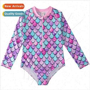 girls swimsu one piece Europe2022 mermaid childrens