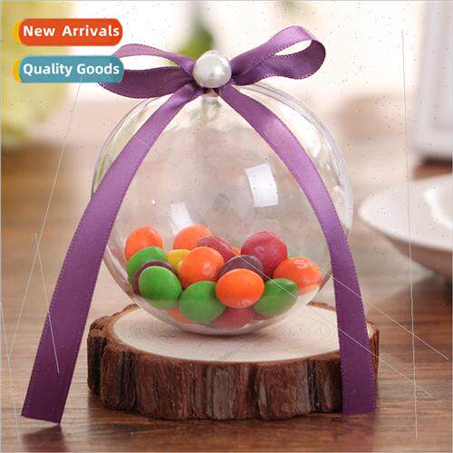 Plastic Transparent Round Ball Wedding Candy Box Creative  C