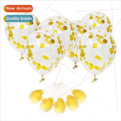 New 18 inches transparent gold sequin balloon holiday party