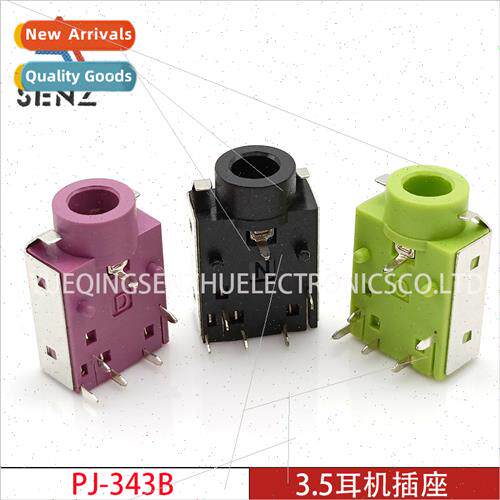 3.5mm headphone socket PJ-343B black pink green three colors