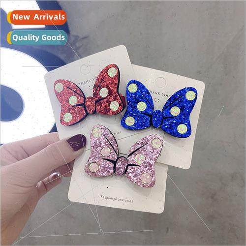 Girls Minnie hair clips princess dot bow children hair ornam
