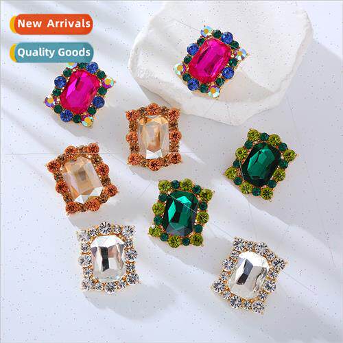 New summer earrings luxury colorful diamond earrings Europe