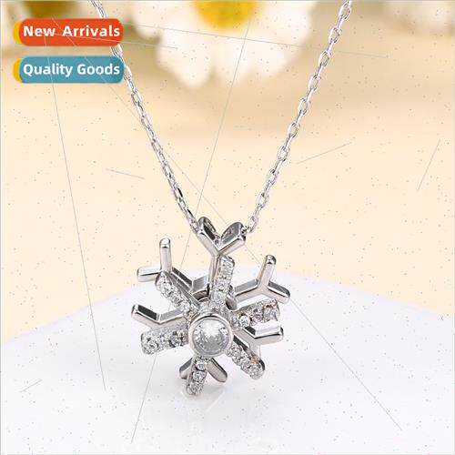 Rotating snowflake necklace women ins niche petal sweater ch