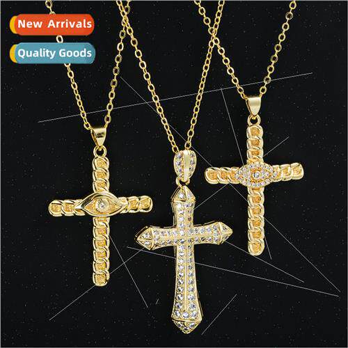 Europe necklaces 适用men women trend copper gold-plated zirc
