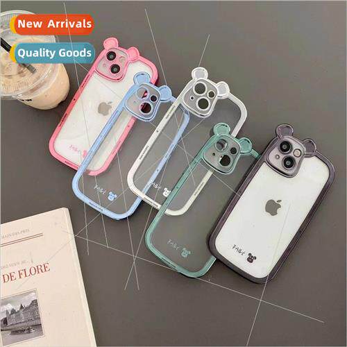 Cartoon electroplated bear lens Apple 13/14ProMax full packa