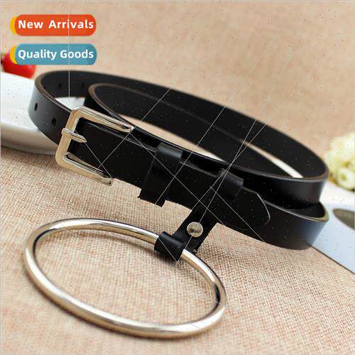Korean fashion large circle iron circle ladies pants belt hu