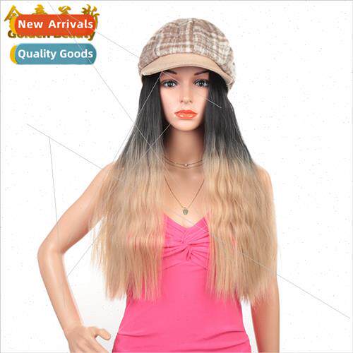 22 Inch Hat Wig One Piece Headgear Gradient ght nen mulated