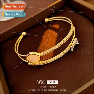 bow fashion shell bracelet hjewelry open zirconia