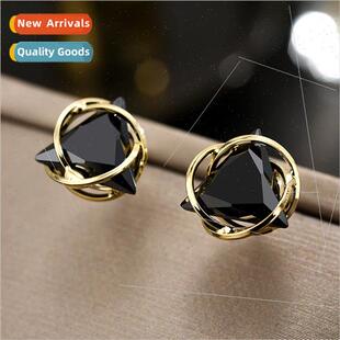 Surrounding triangle earrings female new niche high-level ea