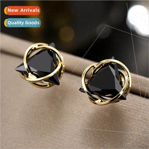 Surrounding triangle earrings female new niche high-level ea