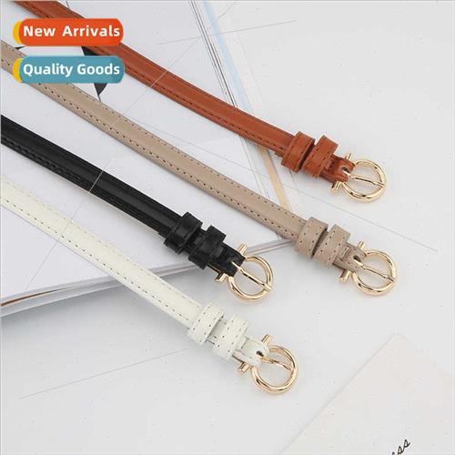 Multi-color optional gold buckle small belt Ms. type thin si