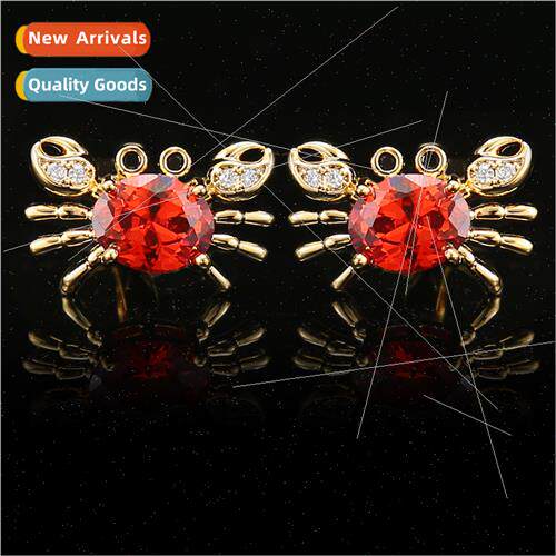 Fashion novelty fun crab shape cufflinks full diamond zircon