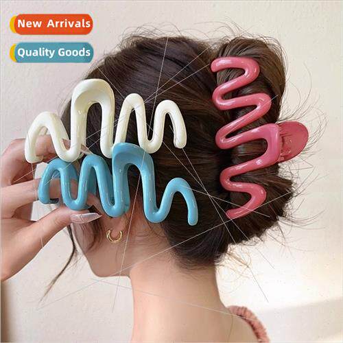 Jelly color system wave grab clip back head hair grab plate