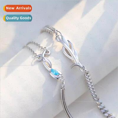 Blue flowers tulip couple bracelet men women a pair niche fr